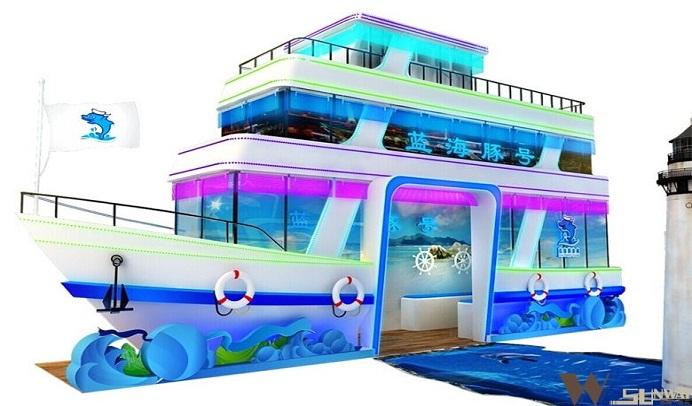 蓝海豚游船商场展厅设计